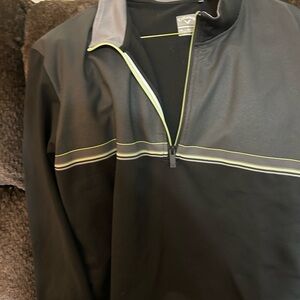 Callaway Black and Gray Men's Golf Quarter-Zip with Lime Trim